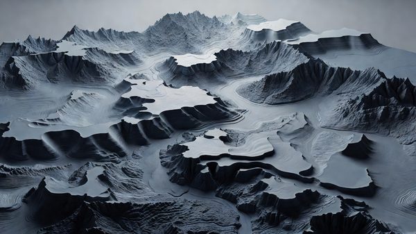 Abstract concept image of a map divided into differently shaded regions